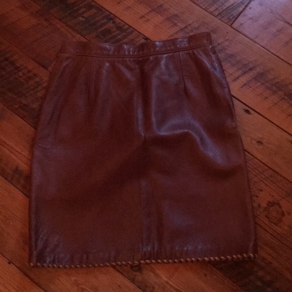 Patricia Wolfe size 8 lined leather skirt - Picture 1 of 3